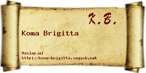 Koma Brigitta névjegykártya